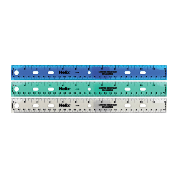 Assorted Color Plastic 12 Inch Rulers